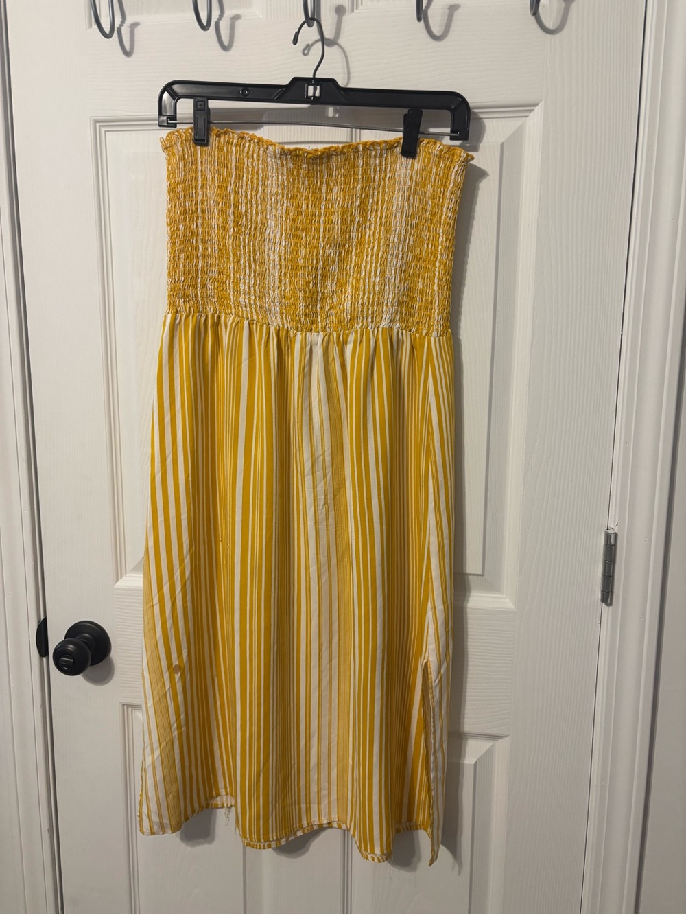 Yellow and White Sleeveless Sundress